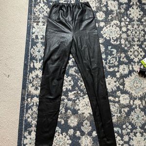 Aritzia High Waisted Leather Leggings